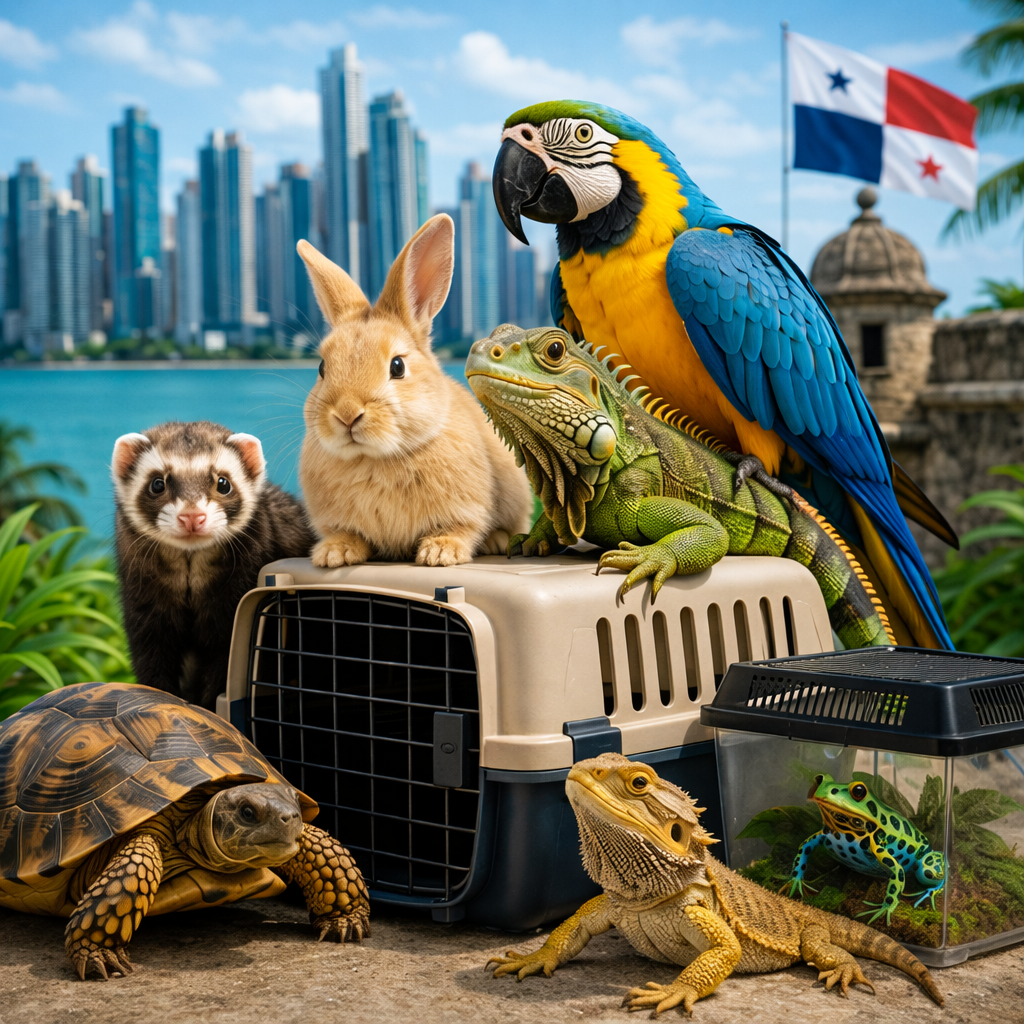 Bringing exotic pets to Panama including birds, reptiles, rabbits, and other companion animals through professional pet relocation services.